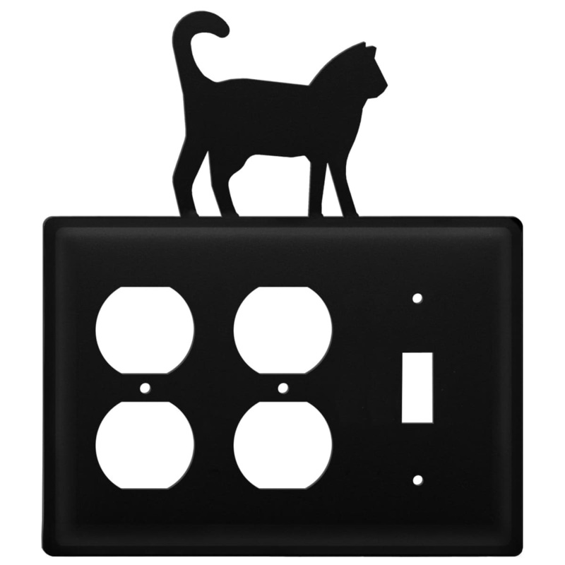 Village Wrought Iron EOOS-6 Triple Cat Double Outlet and Single Switch Cover CUSTOM Product