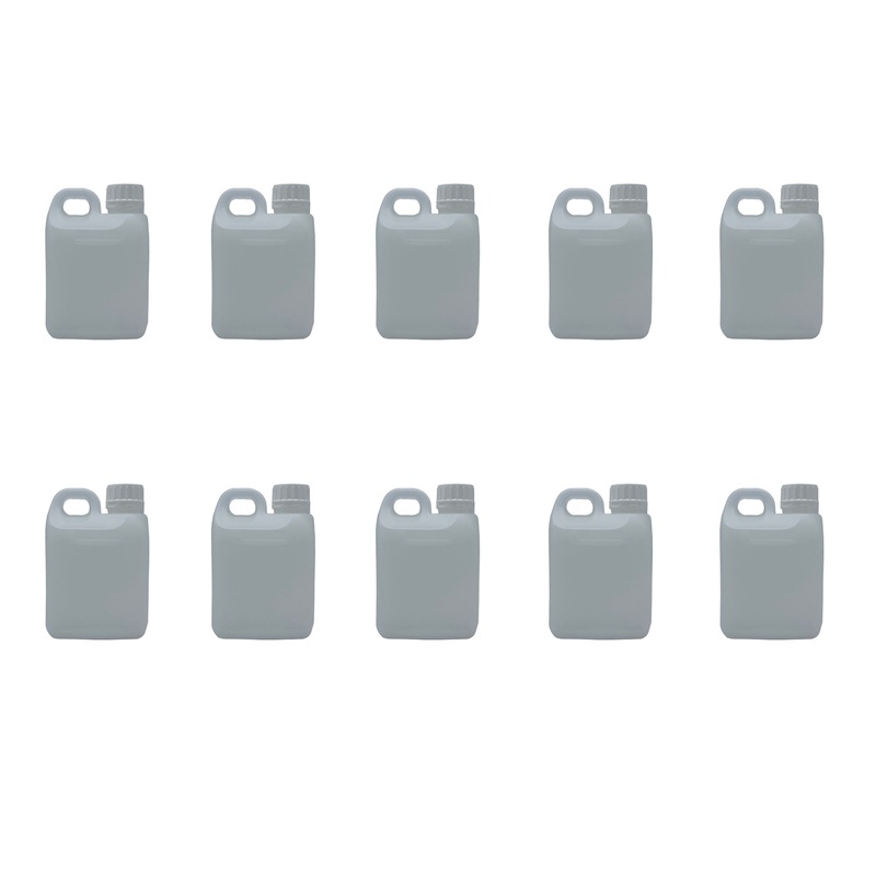 10x 1L Natural Bottle HDPE + TE Cap Jerry Can – Empty Plastic Chemical Food