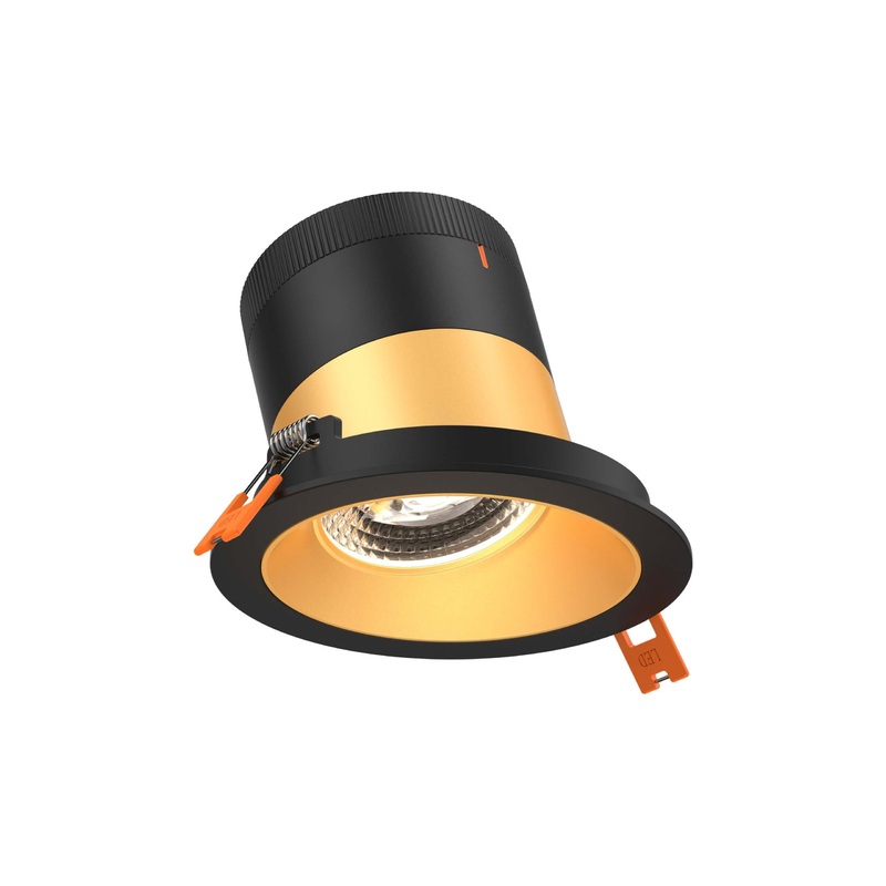 4″ Modular Downlight Gold with Black Trim 20 Degrees Sloped Ceiling