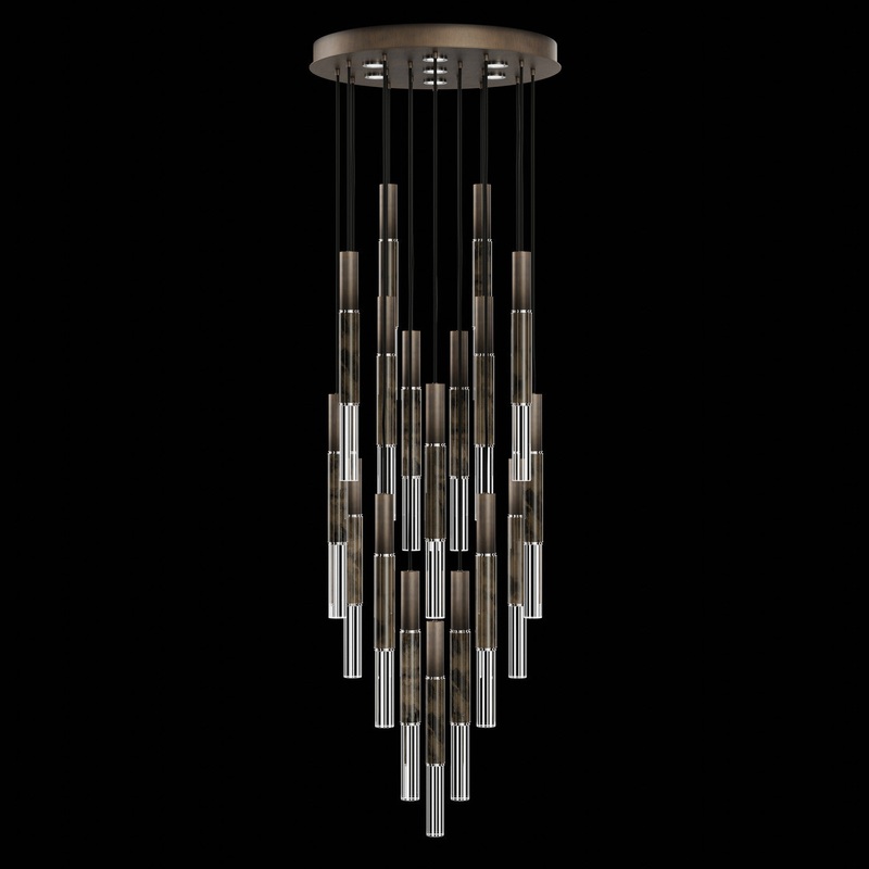 Antonia 31″W Round Pendant Bronze/Nickel/Charcoal