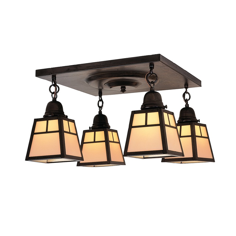 Arroyo ACM-4TCR-BZ A-Line Four Light Flush Mount Bronze
