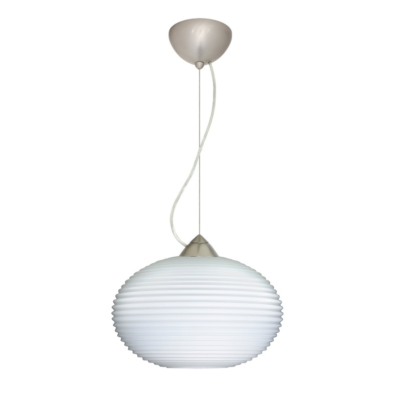 Besa 1KX-491307-LED-SN Pape One Light Pendant Satin Nickel
