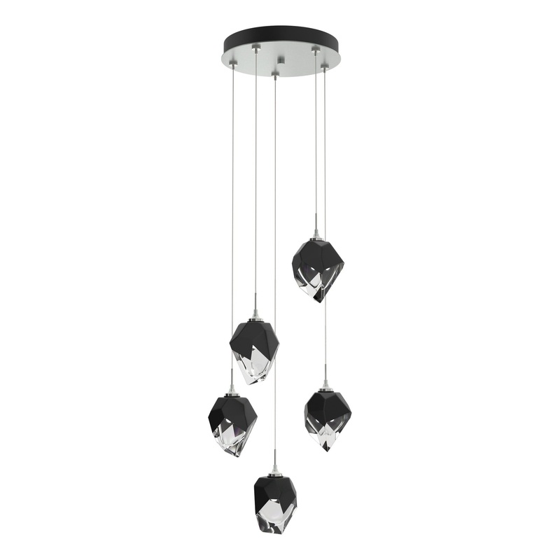 Chrysalis 5-Light Small Crystal Pendant Vintage Platinum Black Crystal (BP)