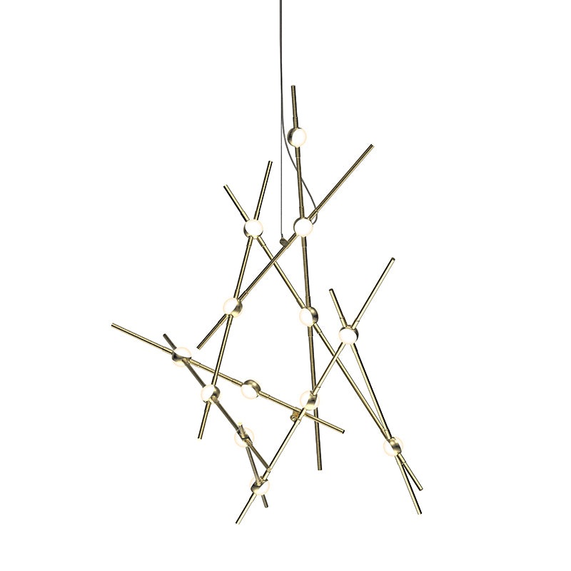 Constellation Aquila Minor Satin Brass with White Optical Acrylic 2700K 10′ Adjustable Cord/Cable