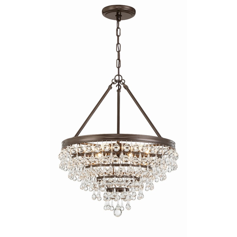 Crystorama 136-VZ Calypso Six Light Chandelier Vibrant Bronze