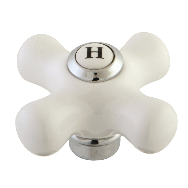 KSH941CXH Hot Porcelain Cross Handle, Polished Chrome