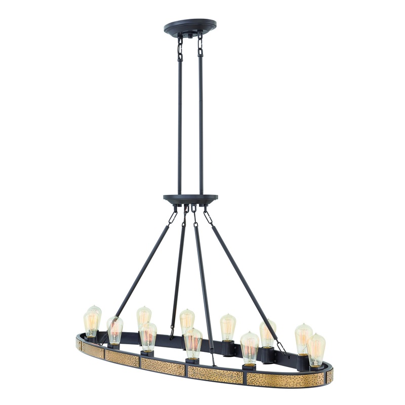 LED Linear Chandelier from the Everett Collection in Bronze Finish by Hinkley