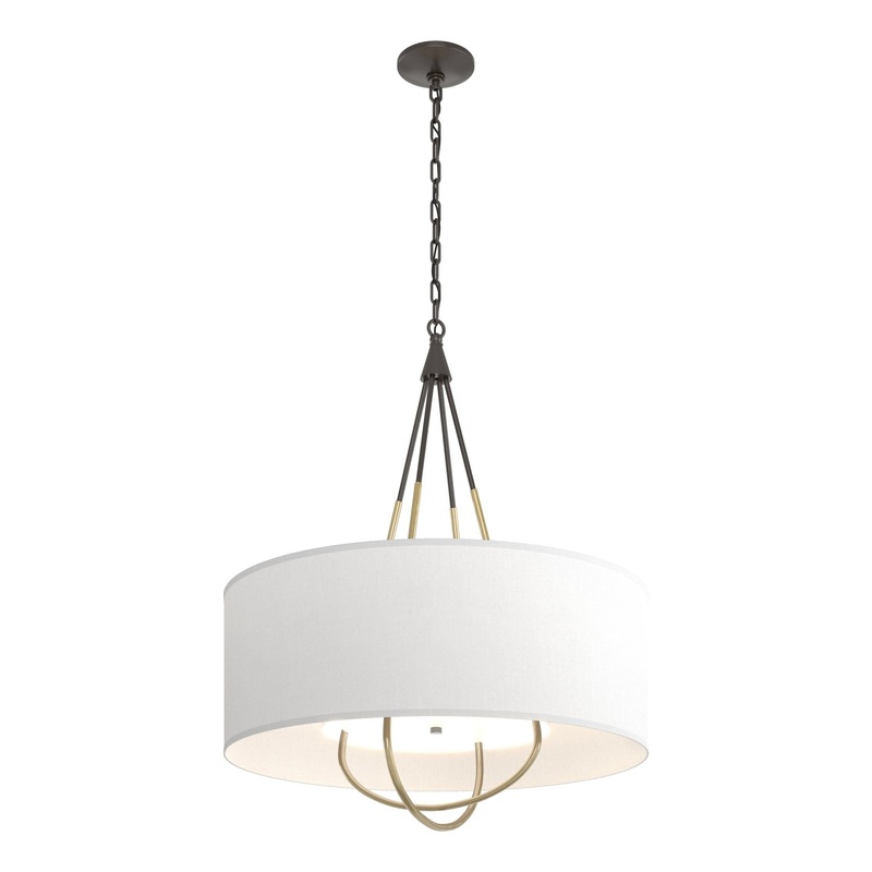 Loop Pendant Oil Rubbed Bronze Modern Brass Natural Anna Shade (SF)