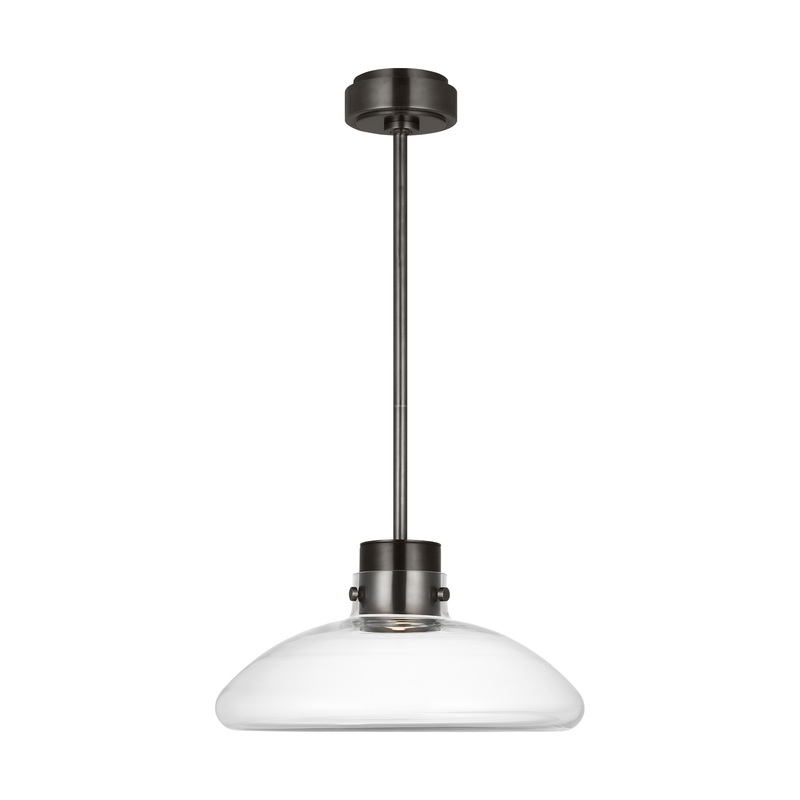 Morgan 16 Pendant Burnished Bronze with Clear Glass