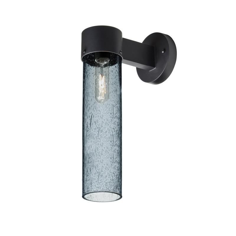 One Light Outdoor Wall Sconce from the Juni Collection in Black Finish by Besa