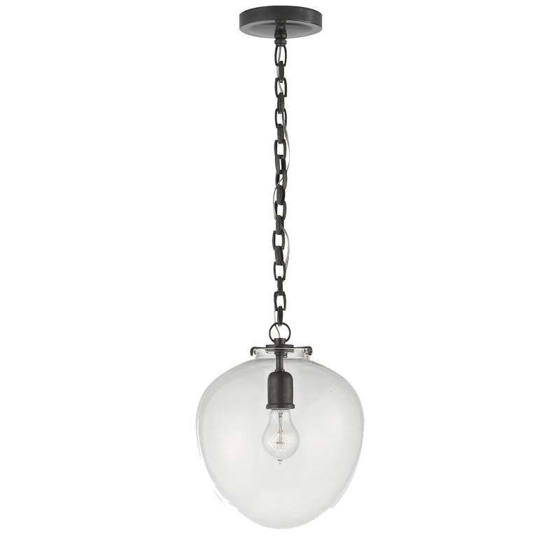 One Light Pendant from the Katie Acorn Collection in Bronze Finish by Visual Comfort Signature