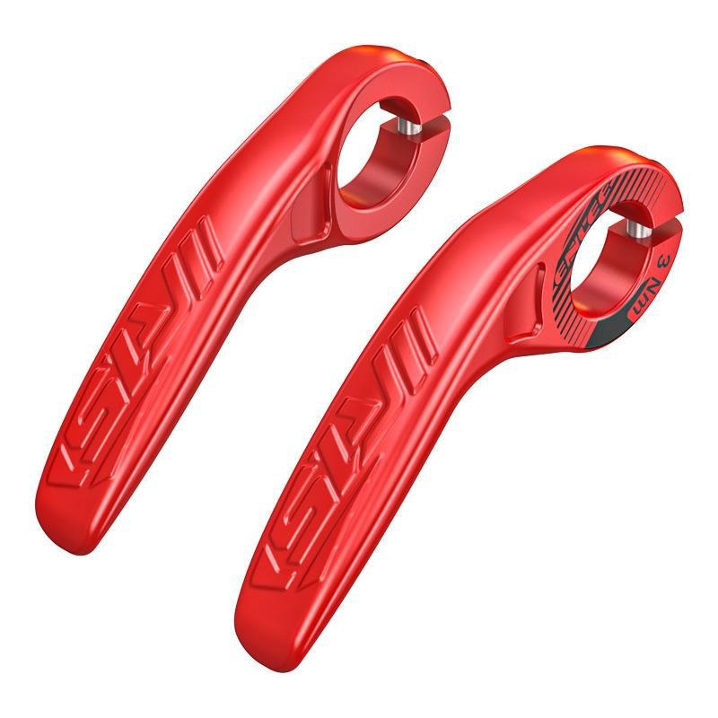Red Ultralight Ergonomic Bike Bar Ends – High-Strength Composite Horn Grips (22.2mm)