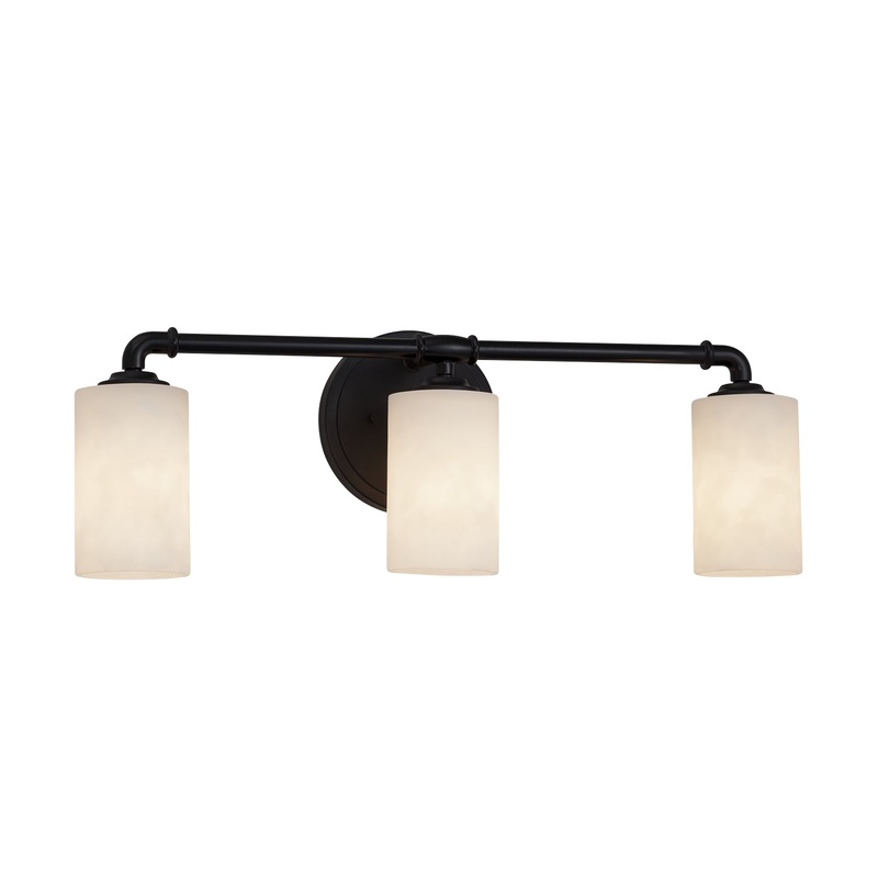 Three Light Bath Bar from the Clouds Collection in Matte Black Finish by Justice Designs