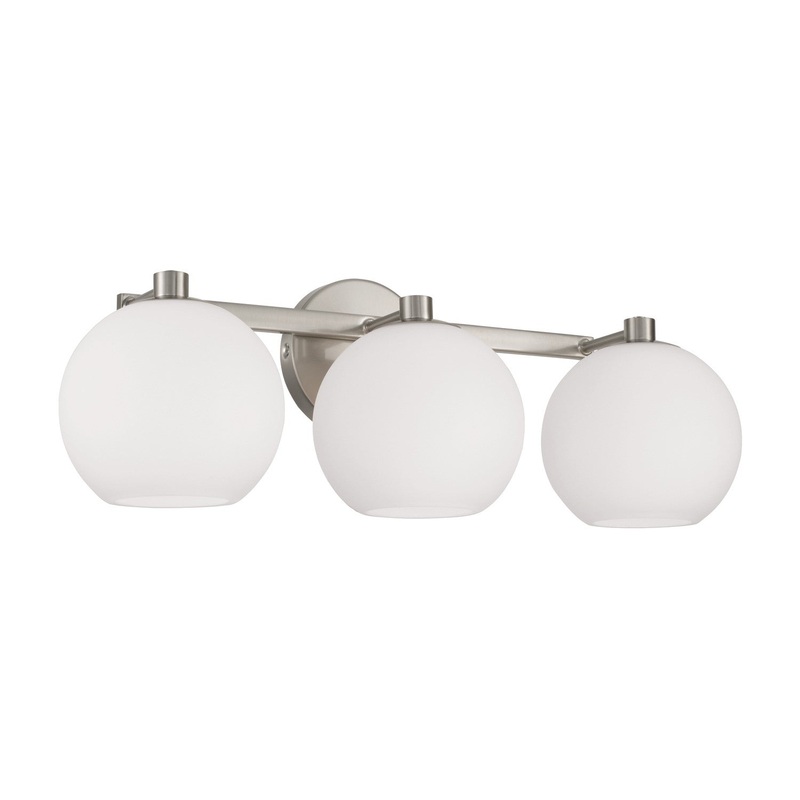 Three Light Vanity from the Ansley Collection in Brushed Nickel Finish by Capital Lighting