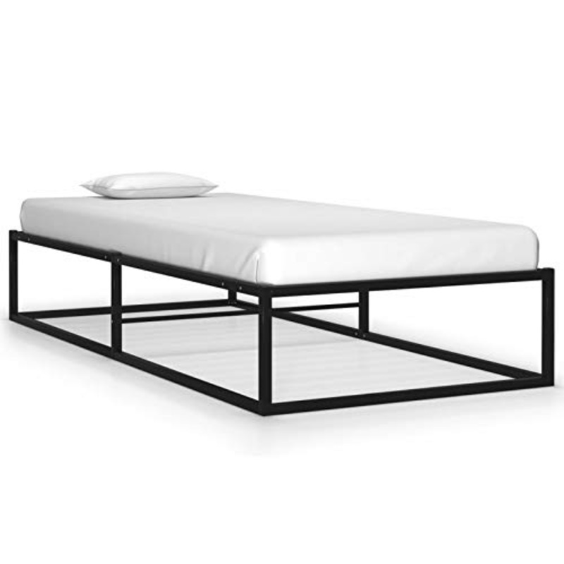 Tidyard Struttura Letto Singolo Matrimoniale in Metallo Nero con Doghe 100/120/140/180×200 cm,Giroletto Singolo Matrimoniale in Mettallo,Letto con Doghe,Letto in Metallo,Letto Una Piazza e Mezza