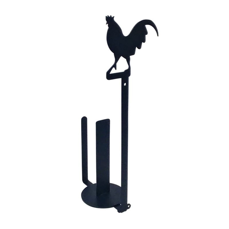 Village Wrought Iron PT-A-1 Rooster Paper Towel Holder Holder Vertical Wall Mount