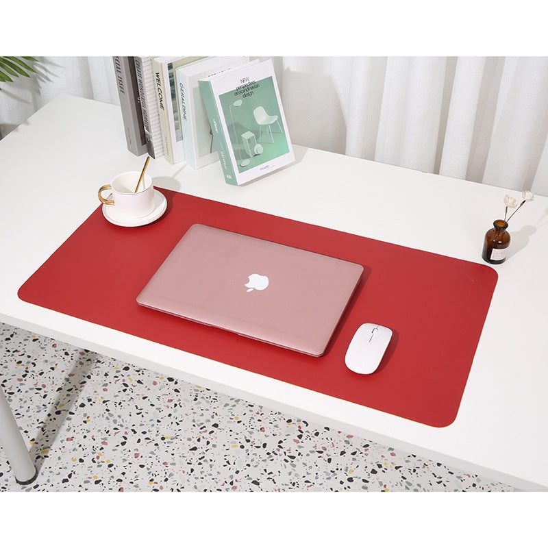 2 PCS Wine red/yellow Extra-Large Leather Table Mat for Study & Work – Pad for Students & Office Use (60x30cm)