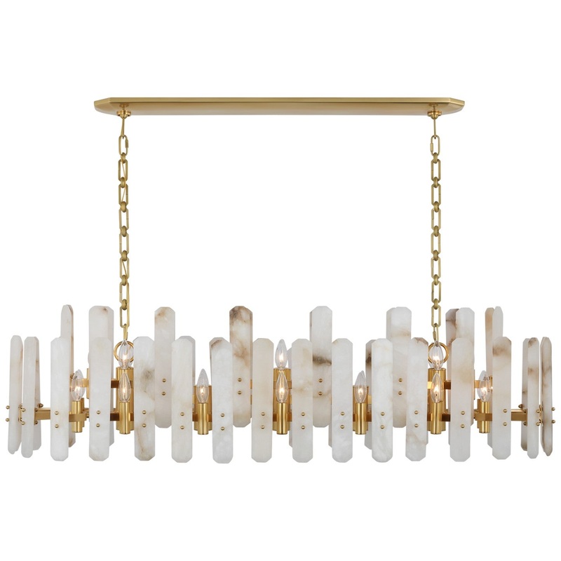 24 Light Linear Chandelier from the Bonnington Collection in Hand-Rubbed Antique Brass Finish by Visual Comfort Signature