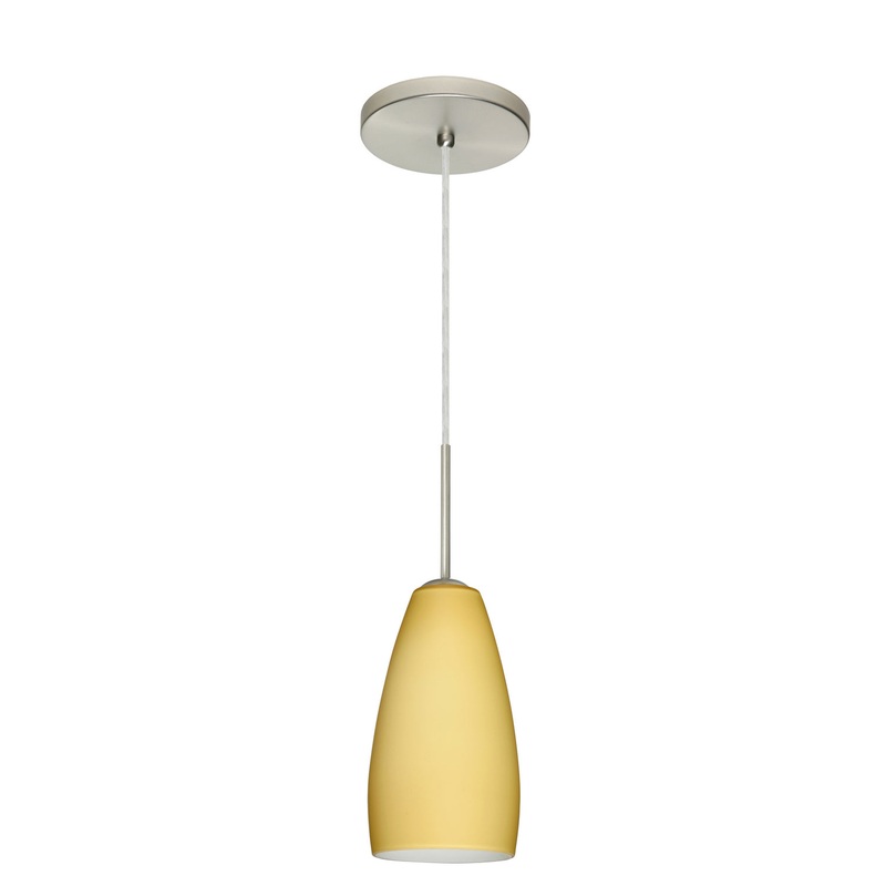 Besa 1BT-1509VM-HAL-SN Chrissy One Light Pendant Satin Nickel