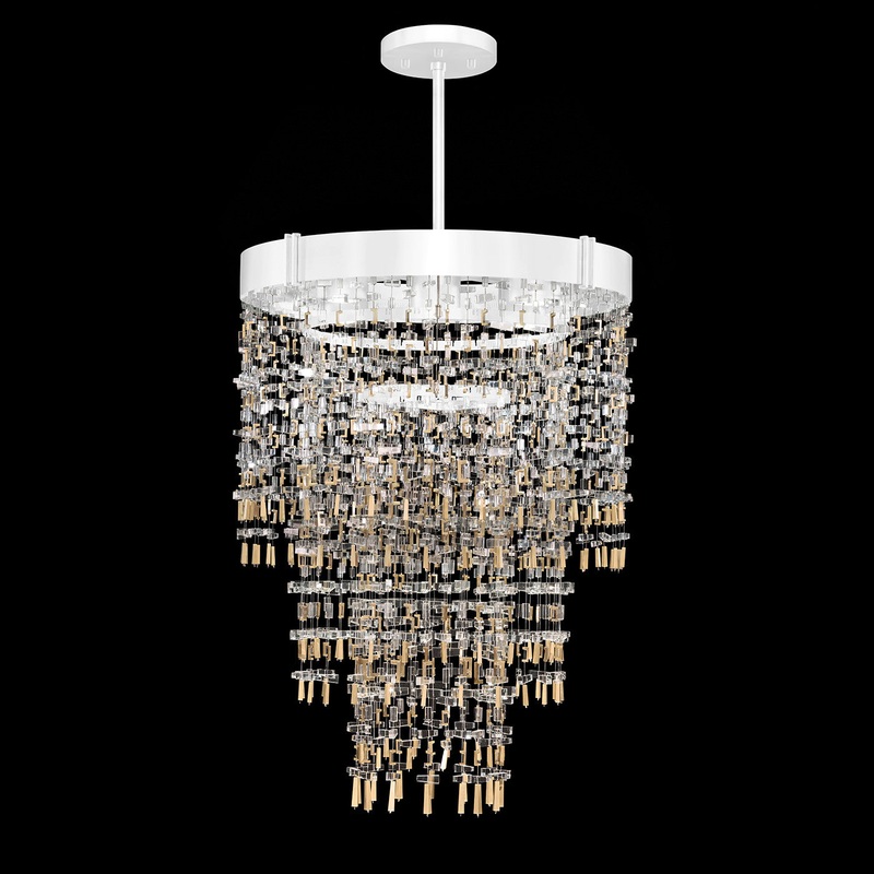 Capri 28.25″W Round Pendant White Gloss