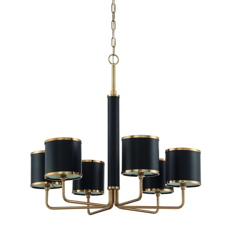 Craftmade 48826-SB Quinn Six Light Chandelier Satin Brass (Discontinued)