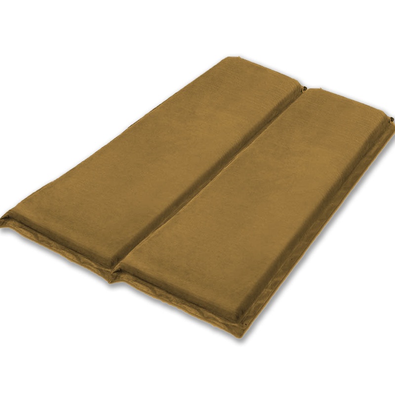 Double Self Inflating Mattress Sleeping Sedue Mat Air Bed Camping Camp Hiking Joinable – beige