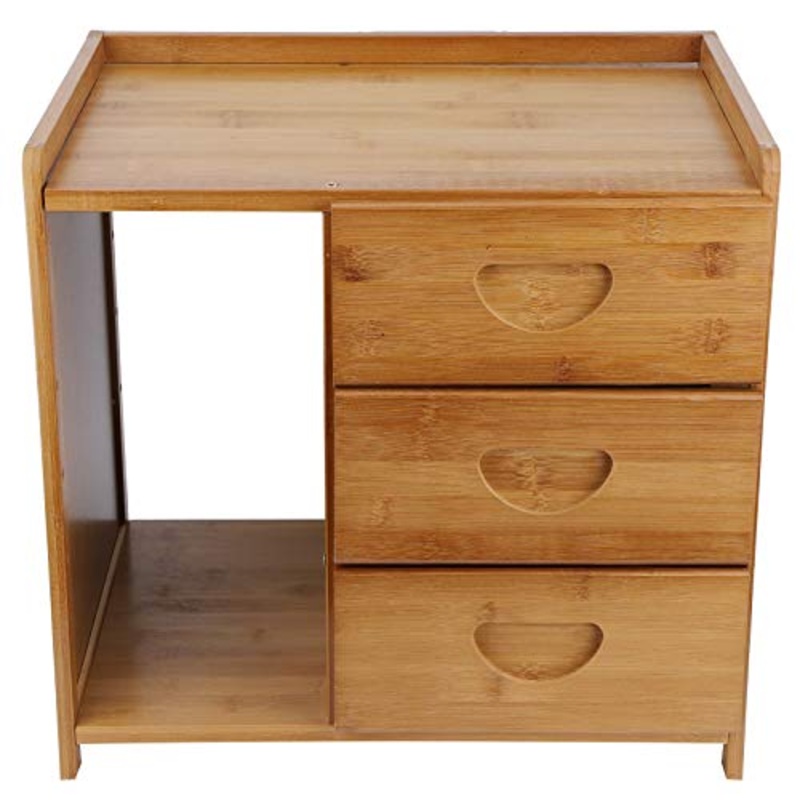 Dsrgwe Comodini Tavolo da Comodino Mini Comodino in bamb Tavoli Laterali con 3 Cassetti per Mobili per Camera da Letto
