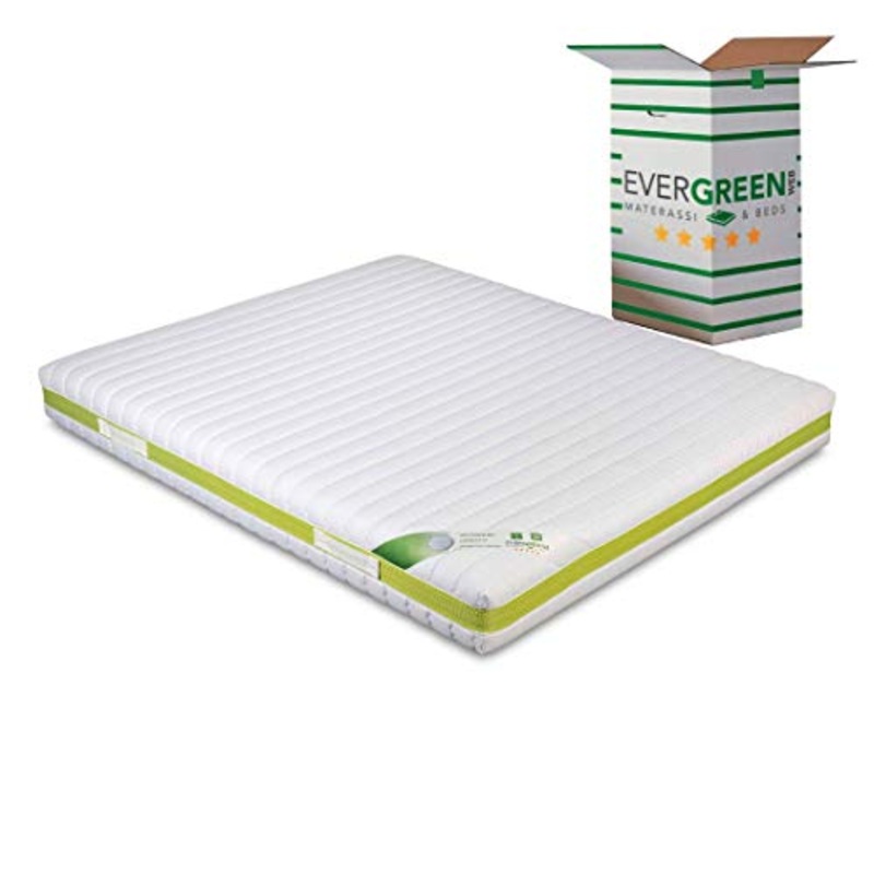 EVERGREENWEB – Fodera per Materasso Matrimoniale 160×190 Alto 18-20 cm, Rivestimento Bianco Sfoderabile con Cerniera, Coprimaterasso Imbottitura Anallergica, Fascia Traspirante, Cover Lavabile Jolly