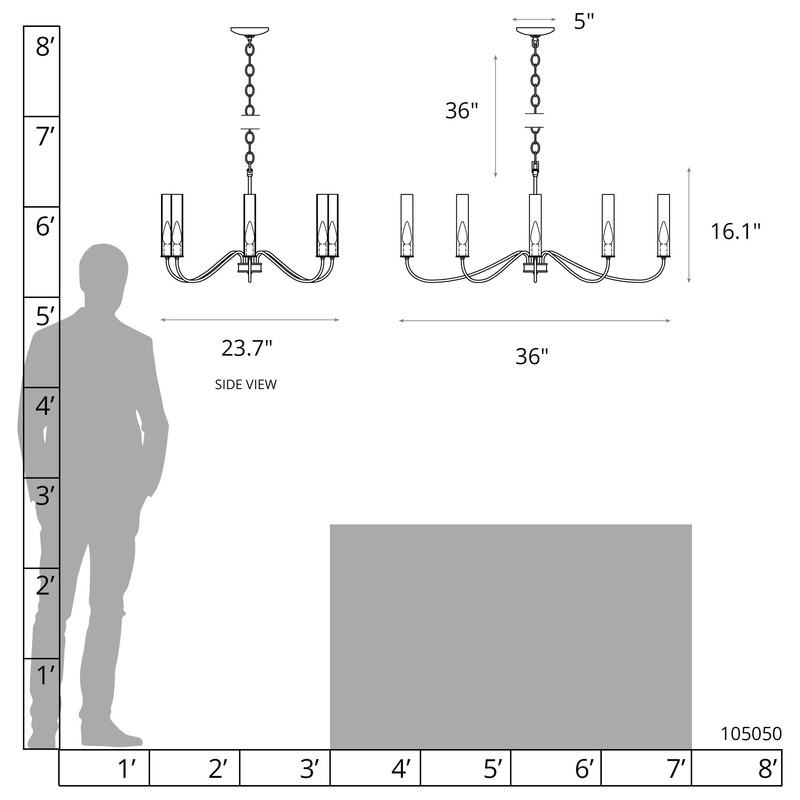 Grace 8-Arm Chandelier White