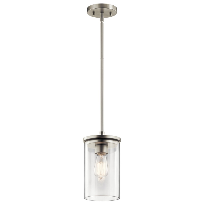 Kichler 43996NI One Light Mini Pendant, Brushed Nickel