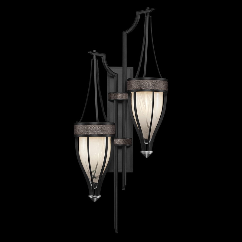 Mirage 41.5″H Sconce Black Iron/Nickel/Pebble