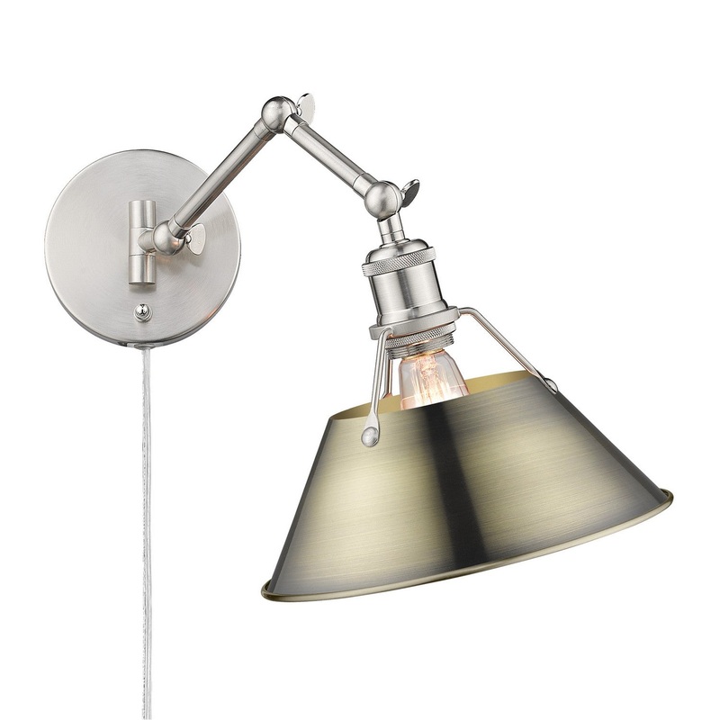One Light Wall Sconce from the Orwell Collection in Pewter Finish by Golden