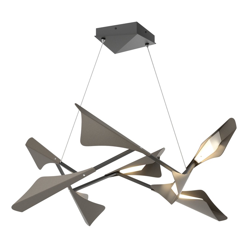 Plume 8-Light LED Pendant Black Dark Smoke