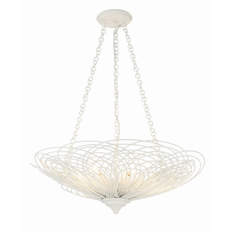 Six Light Chandelier from the Doral Collection in Matte White Finish by Crystorama