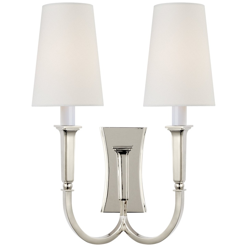Two Light Wall Sconce from the Delphia Collection in Polished Nickel Finish by Visual Comfort Signature