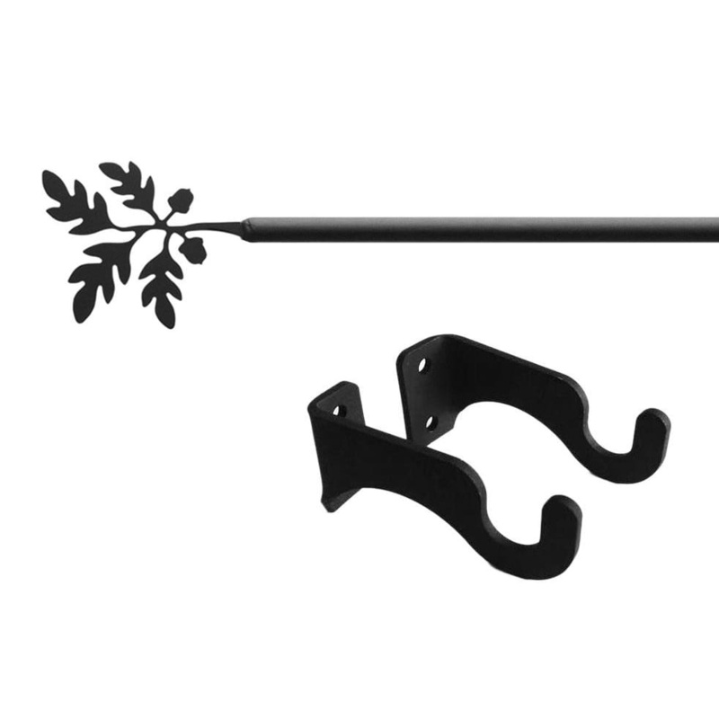 Village Wrought Iron CUR-93-35-S Acorn Curtain Rod SM (Hardware is INCLUDED)