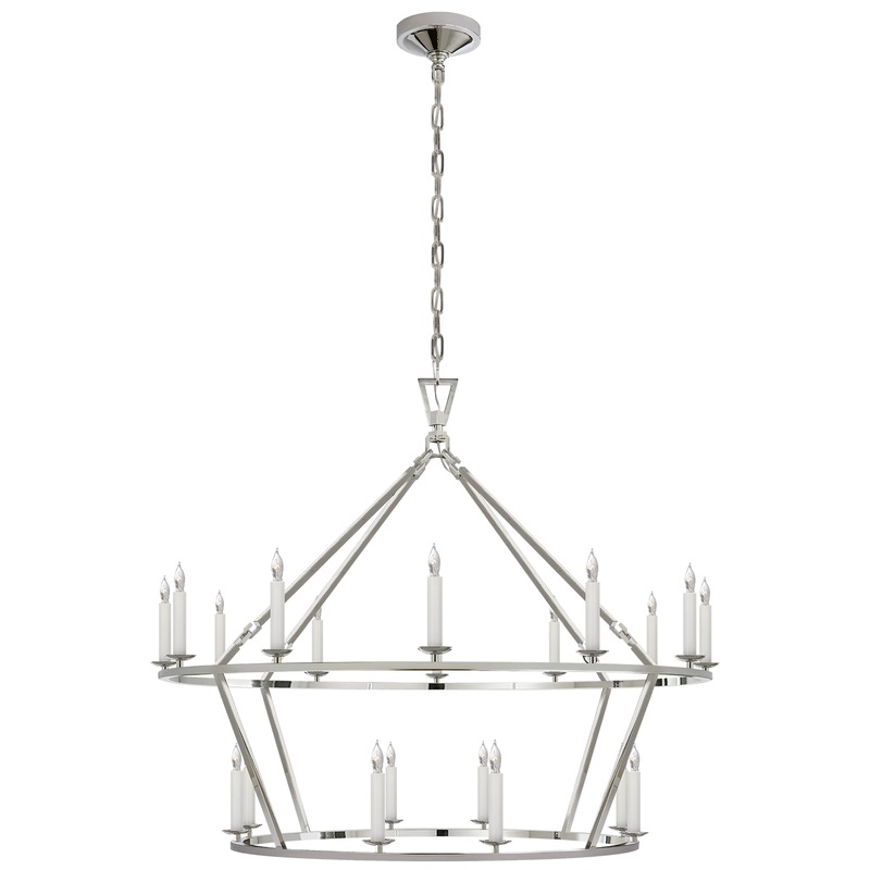 20 Light Chandelier from the Darlana Ring Collection in Polished Nickel Finish by Visual Comfort Signature
