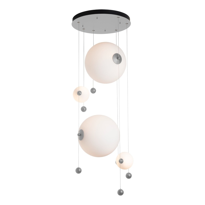 Abacus 4-Light Round LED Pendant Vintage Platinum Opal Glass (GG)