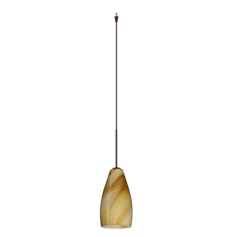 Besa XP-7198HN-BR Karli One Light Pendant Bronze