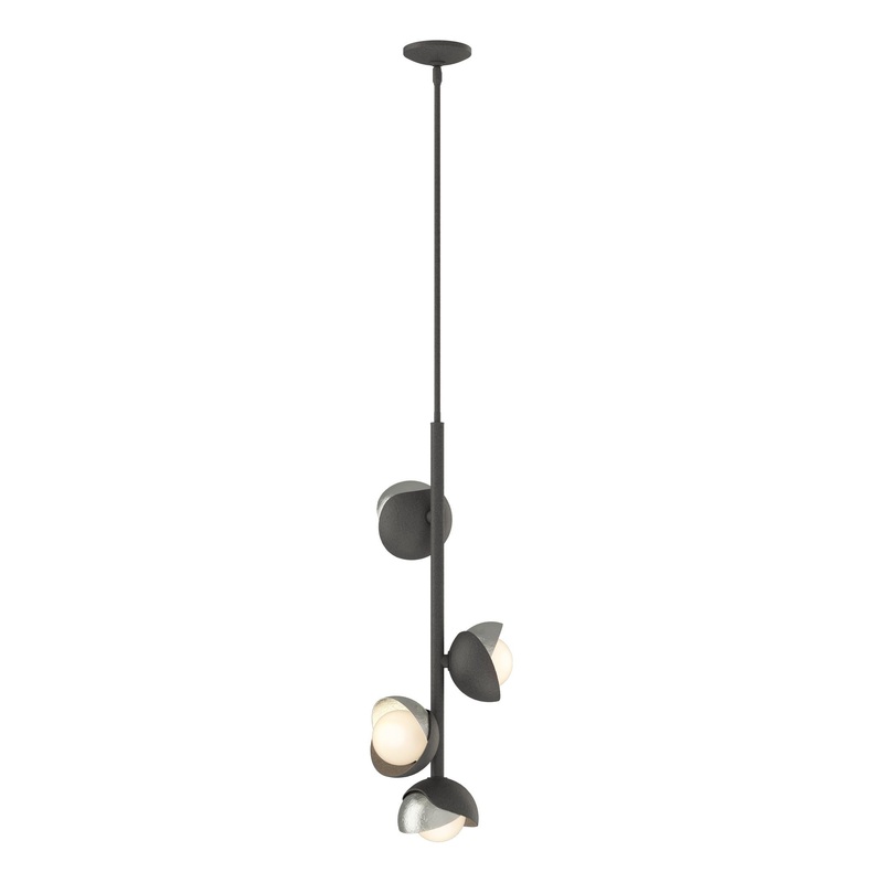 Brooklyn 4-Light Double Shade Vertical Pendant Natural Iron Sterling