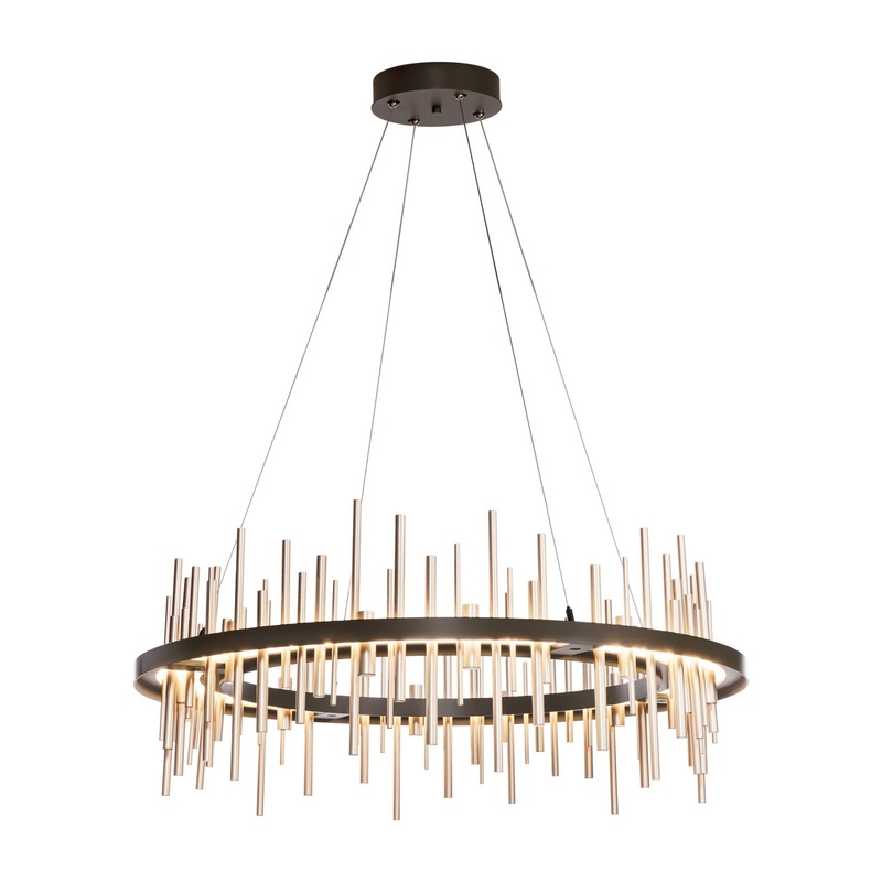 Cityscape Circular LED Pendant Oil Rubbed Bronze Soft Gold