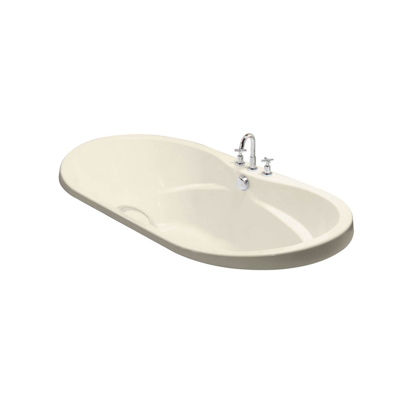 MAAX 102863-055-004 Living 6042 Acrylic Drop-in Center Drain Aerofeel Bathtub in Bone