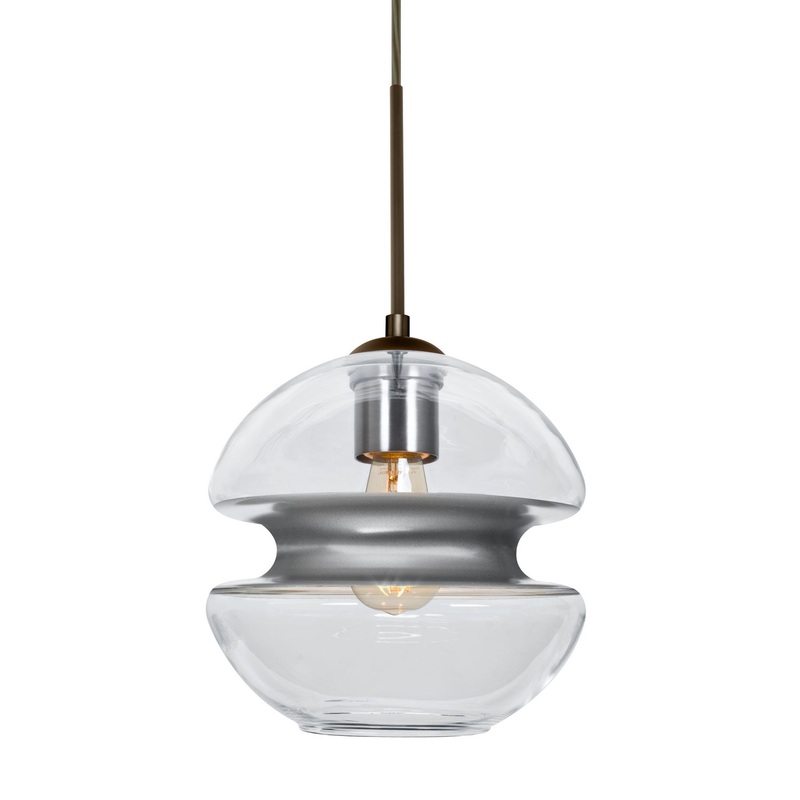 One Light Pendant from the Hula 8 Collection in Bronze Finish by Besa