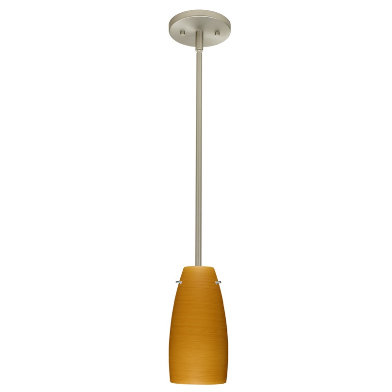 One Light Pendant from the Tao Collection in Satin Nickel Finish by Besa