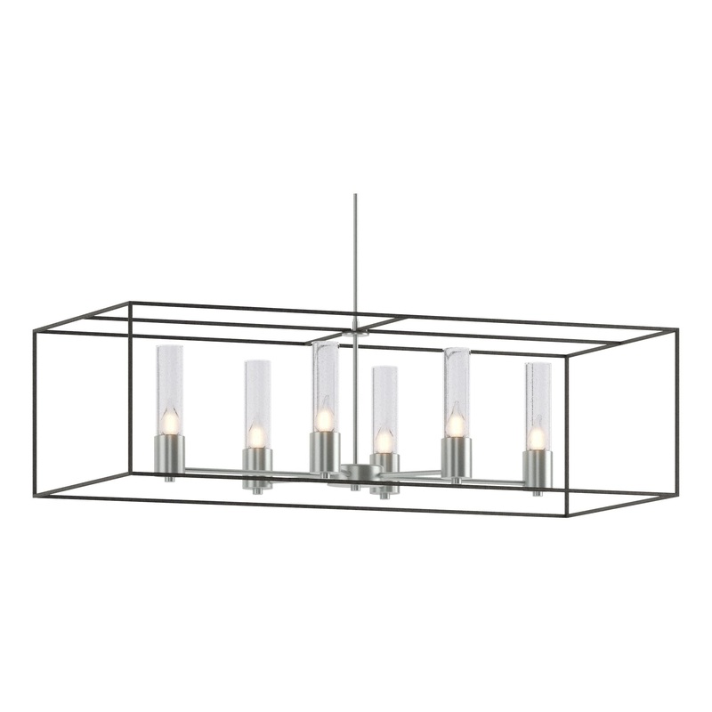 Portico Pendant Vintage Platinum Natural Iron Seeded Clear Glass (II)