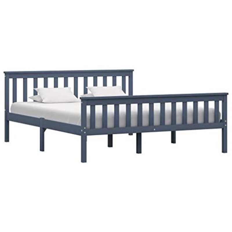 SKM Giroletto Grigio in Legno Massello di Pino 160×200 cm (26.7kg)
