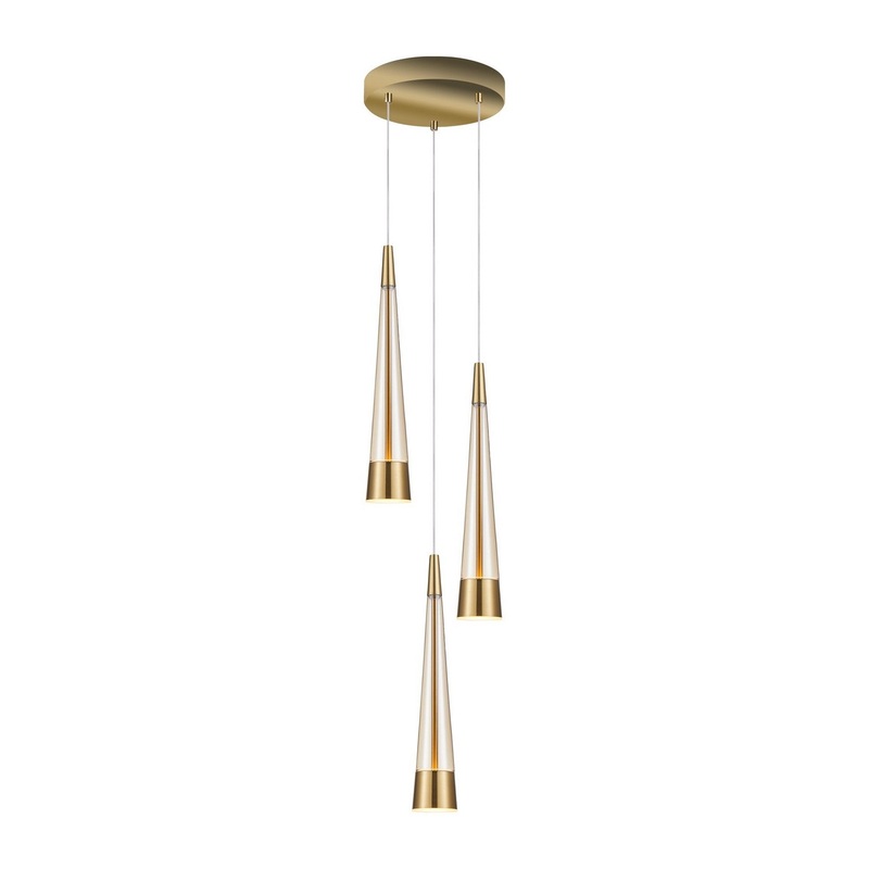 Sunnyvale Round Multi Light Pendant – Brass / 3-Light