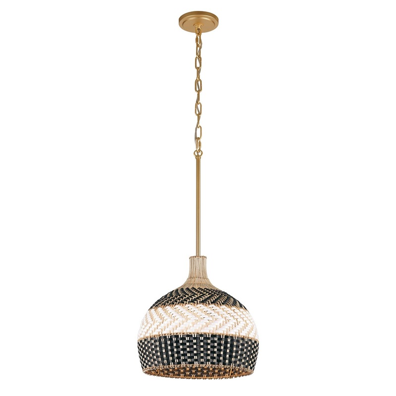 Three Light Pendant from the Zanzibar Collection in Soft Gold Finish by Crystorama