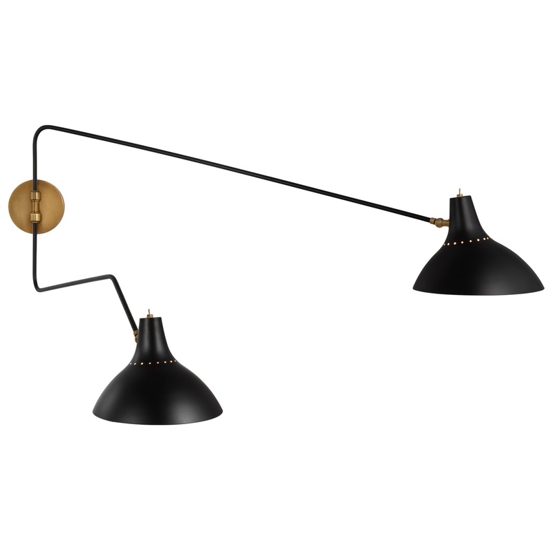 Two Light Wall Sconce from the Charlton Collection in Black Finish by Visual Comfort Signature