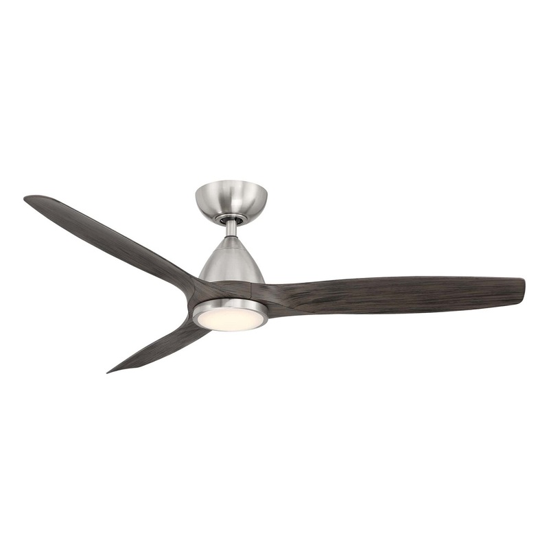 3-blade Skylark Ceiling Fan by Modern Forms Fans (Wet Rated) 54″ Brushed Nickel/Ebony CCT